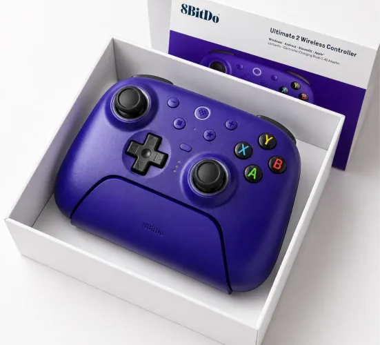 Controle 8BitDo Ultimate 2 - Roxo c/ Dock | Novo