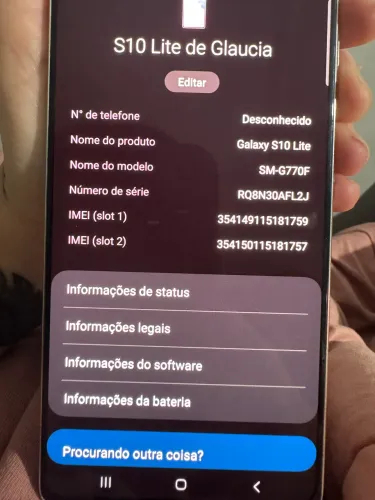 Vende-se celular Galaxy S10 Lite