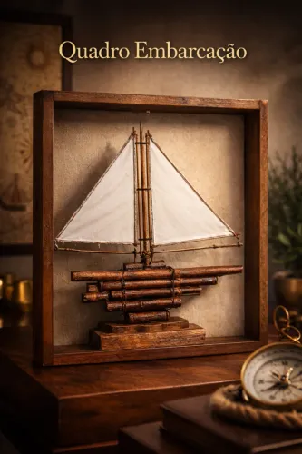 Entre Madeiras e Marés - Quadro Rústico de Barco