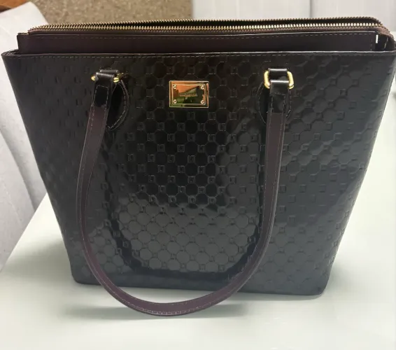 Bolsa luz da lua couro legítimo marrom