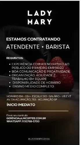 VAGA DE ATENDENTE