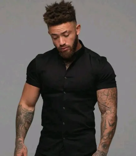 Blusa social masculina manga curta slim