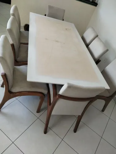 Conjunto de mesa 8 lugares, sem o vidro