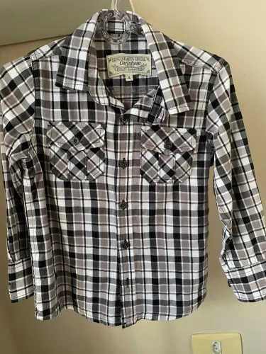 Camisa xadrez infantil carinhoso