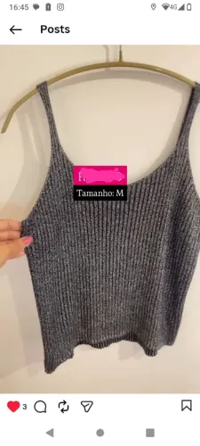 Blusa com brilho - Veste M/G estica. Nova.