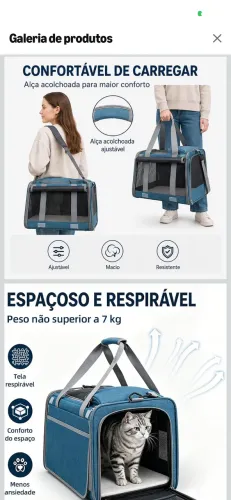 Bolsa PET transporte  viagem mala / aviões / passeios 
