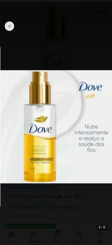 Dove Óleo + Serun Bifásico Cabelo Lacrado R$ 25