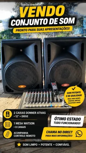 Vendo Kit de Som Profissional Donner - Excelente Estado