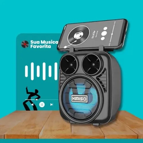 Caixa De Som Portátil Com Bluetooth, Rádio FM, Pendrive, Cartão de Memoria
