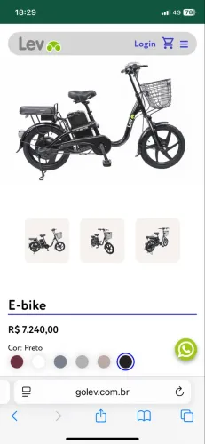 Bike elétrica da LEV - Modelo E-bike clássica 