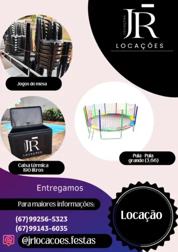Locação de jogos de mesas e cadeiras