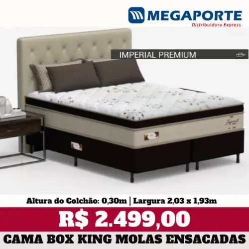 Cama Box Casal King Imperial Premium Molas Ensacadas (Novo) Entrega Grátis!