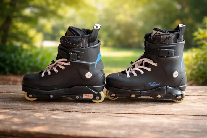 Patins Razors cult street agressivo francês, base rígida rodas 60mm usado poucas vezes