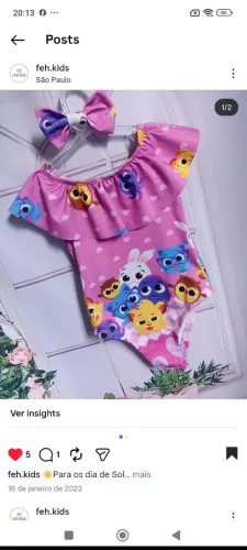 Body bolofofo mais lacinho no bico de pato Instagram @fehkids