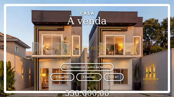 Casa Moderna e Iluminada no Residencial Centro da Serra, Venha Conhecer!