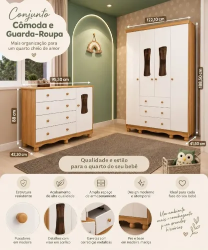 Jogo De Quarto Para Bebês Faura Marquesa & Uli (Usado) Usado Jogo De Quarto Para Bebês Fau