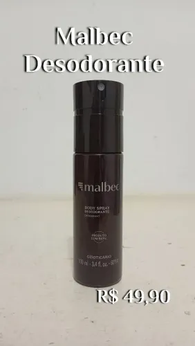 Desodorante Malbec em body spray 100l