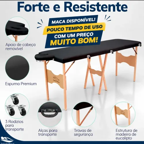Maca dobrável portátil.