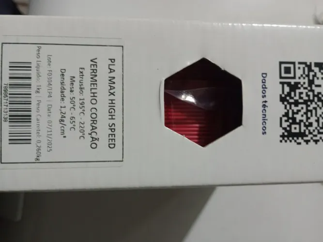 FILAMENTO PLA VERMELHO 1KG