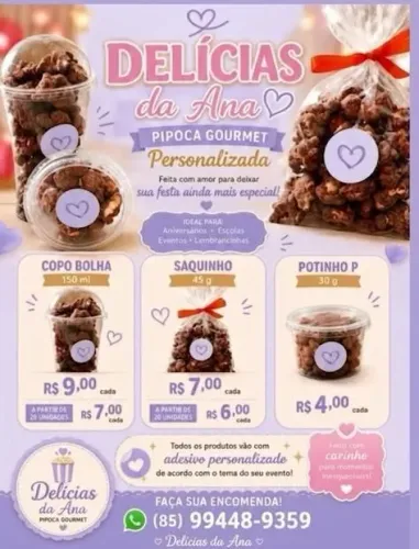 Pipocas gourmet 