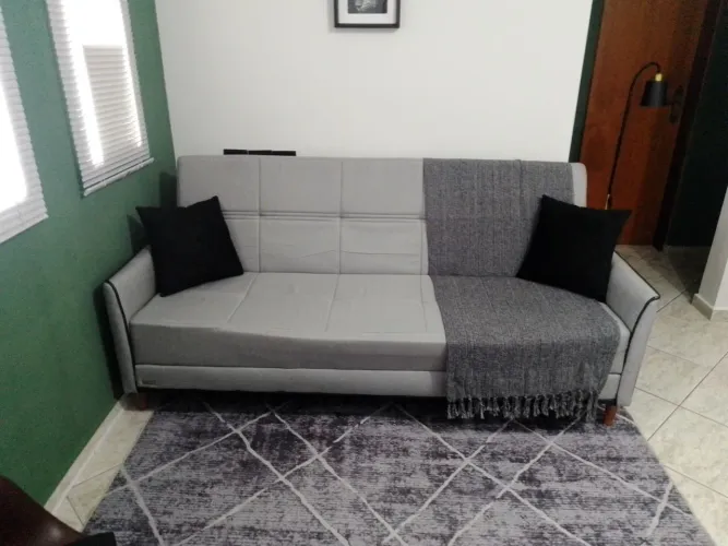 Sofá Cama Cinza 2 metros semi novo