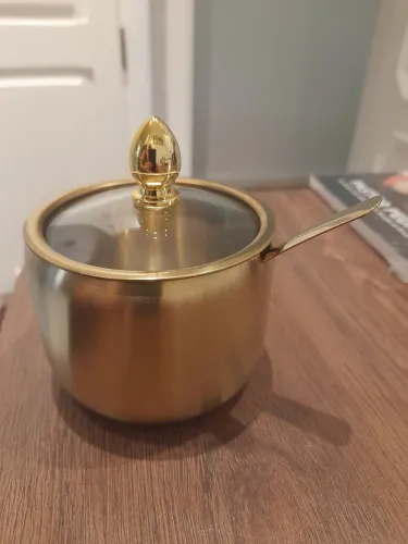 Vendo açucareiro dourado novo