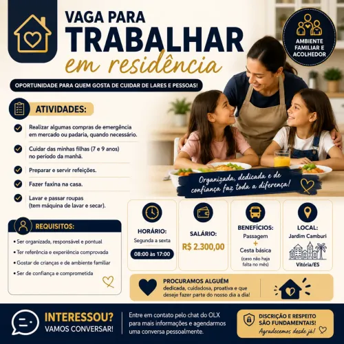 Vaga para doméstica