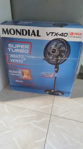 MONDIAL Ventilador Coluna (Lacrado), Turbo 8 Pás - 40cm, Preto/Prata