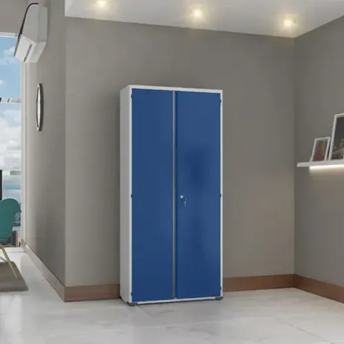Armário Aço Escritório Fechadura 3 Prateleiras EA303 Azul