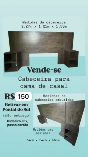 Cabeceira para cama queen com mesinhas embutidas