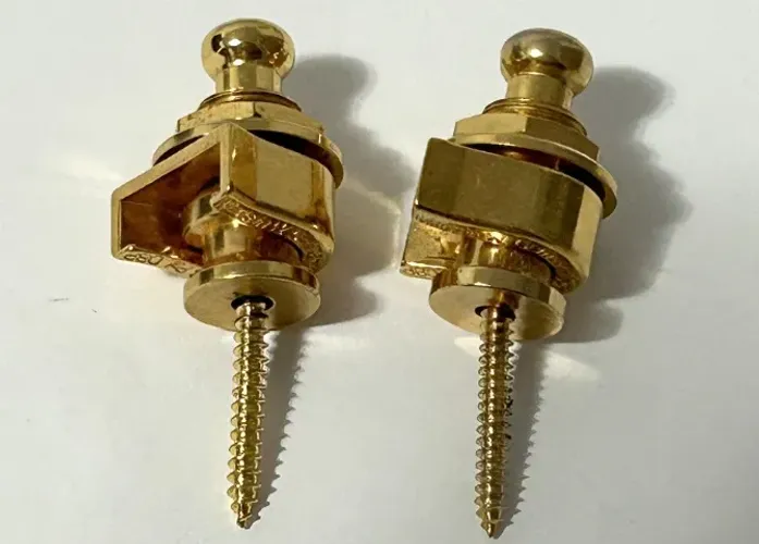 Trava de Correia de Guitarra Schaller Vintage Dourada, Fabricada na Alemanha Ocidental