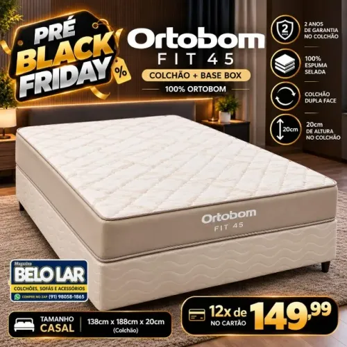 Conjunto Fit D45 100% Ortobom é na Belo Lar
