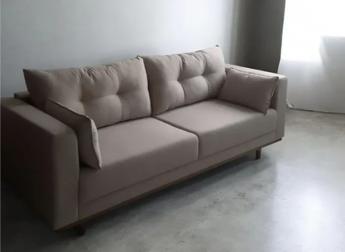 Sofá retro 2.20 em linho espuma D.28 selada pro 