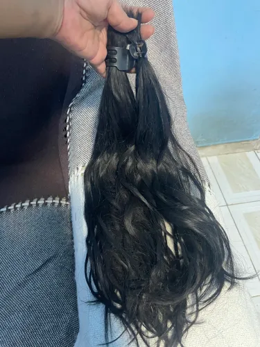 Cabelo Humano levemente ondulado 45cm