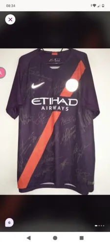 Camisa Manchester City 2018 / 2019 Autografada Guardiola & Elenco certificada