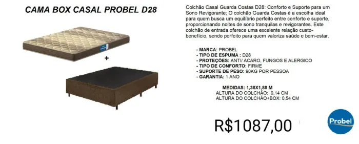 CONJUNTO CASAL PROBEL D28 A PRONTA-ENTREGA