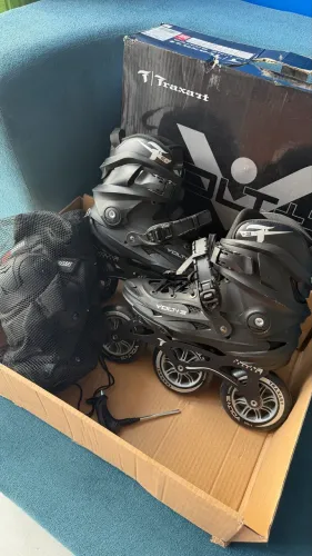Patins Traxart Volt+3 Preto 110mm Inline Performance 39/40 PREÇO FINAL