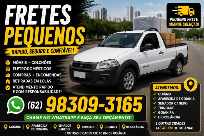 Fretes pequenos / mudanças / encomendas / carreto com strada