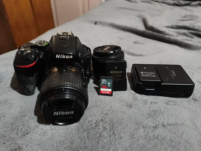Nikon D5500 128gb SanDisk 50mm f/1.8 18-55 f/3.5 Com 2 Baterias