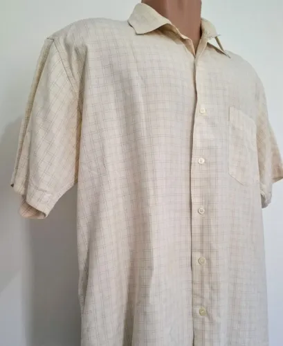 camisa nautica - IMPORTADA usa cor bege size us: xl (gg) 100% seda