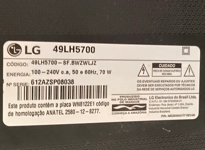 Vendo TV LG 49LH5700 SMART FULL HD 50 POLEGADAS 
