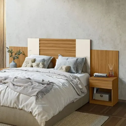 Cabeceira de Cama Flex com Mesa de Cabeceira Extensivel