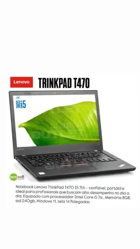 Notebook lenovo Thinkpad Core i5 7 Geração - 8GB ram - SSD 256GB Tela 14"