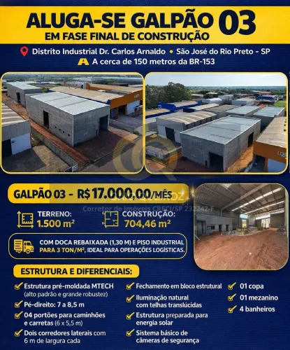 Pavilhão/Galpão para alugar em São José do Rio Preto/SP