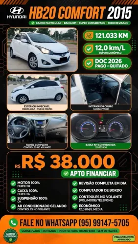 Hyundai HB20 Comf./c.plus/c.style 1.0 Flex 12V 2015