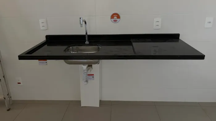 Kit bancada Granito São Gabriel + cuba inox + torneira + válvula