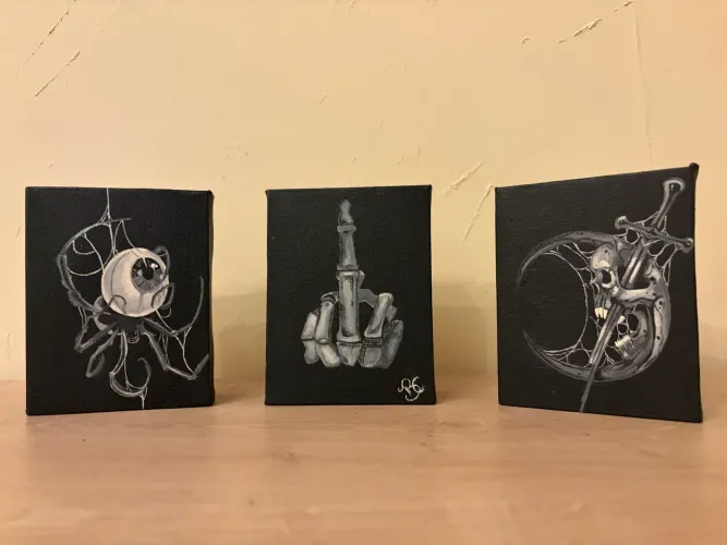Trio de Mini Telas Dark Art