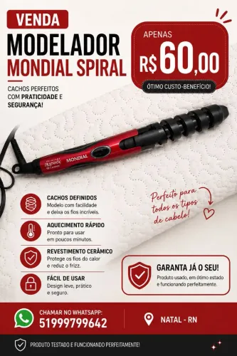 Modelador de cachos em aspiral