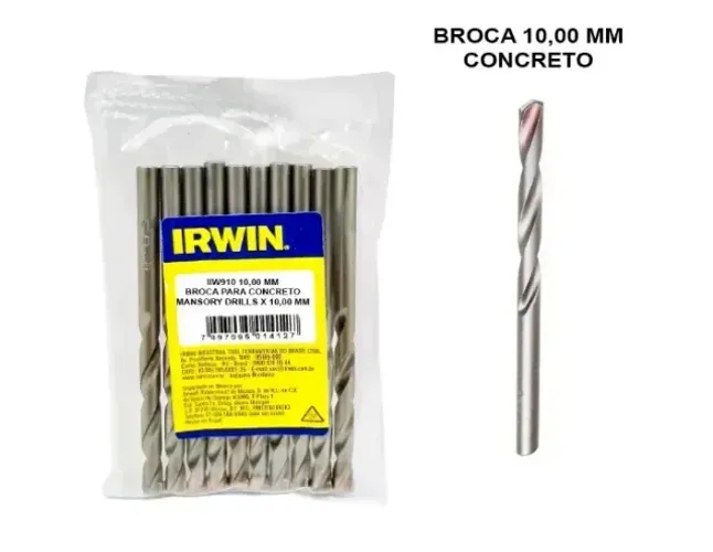 broca para concreto 10 mm nova 