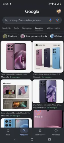 vendo uma Moto g17 novo 1 ano lançamento